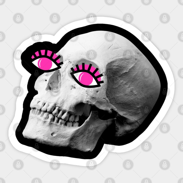 Pink Skull Sticker by Cryptocactos 